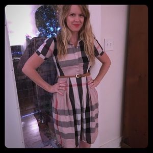 Plaid short sleeve dress by Zara